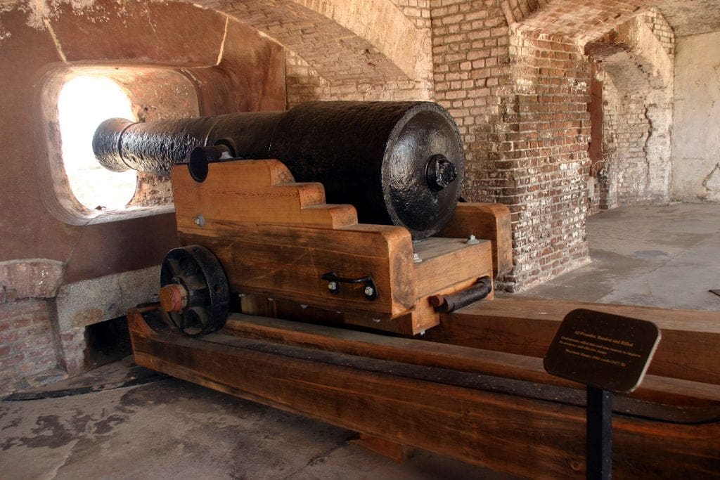 Canon in Fort Sumter, Charleston, South Carolina