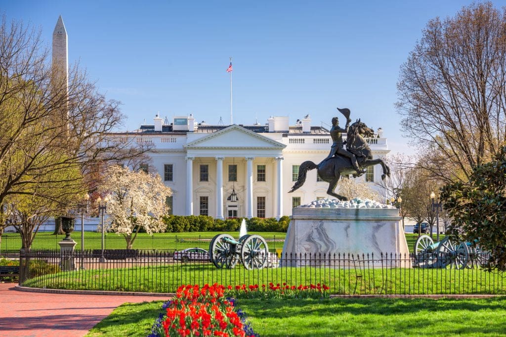 Het witte huis in Washington D.C., Verenigde Staten